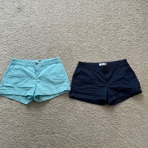 Old Navy shorts both size 2! One light blue and the other navy blue